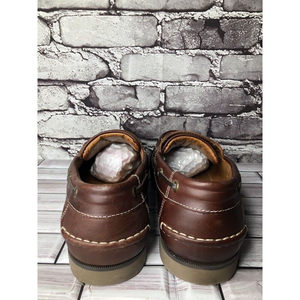 Samuel Windsor Brown Leather Penny Loafers Casual Boat Shoes Men Sz 9.5M US/43EU - Picture 4 of 16